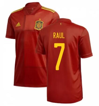 2020 EURO Spain Home Kit Soccer Jersey RAUL 7